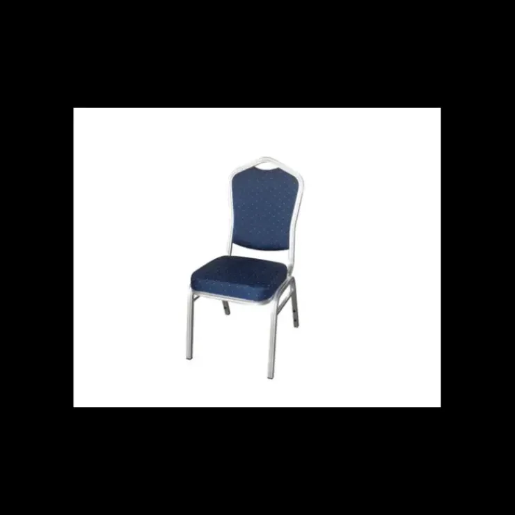 LYROSE Chaise Empilable Argentée avec Assise Bleue Elysée Online