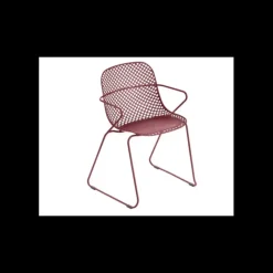 GROSFILLEX Chaise en Acier avec Assise Résine Rouge Bossa Nova Ramatuelle 73’ Online