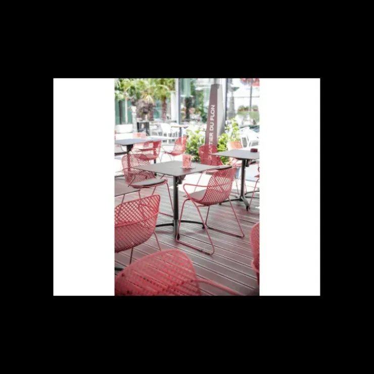 GROSFILLEX Chaise en Acier avec Assise Résine Rouge Bossa Nova Ramatuelle 73’ Online