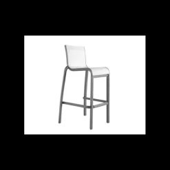 GROSFILLEX Chaise Haute Noir Volcanique et Toile Gris Chinée Sunset Discount