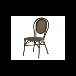 LYROSE Chaise Imitation Rotin Moka et Bois Hot