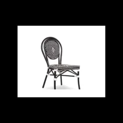 LYROSE Chaise Tressée Bamboo Noir et Blanc Best