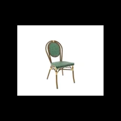 LYROSE Chaise Tressée Bamboo Vert et Crème Best