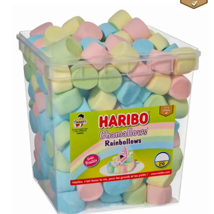 HARIBO Chamallows Rainbollows x 210 - Boîte Bonbon Hot