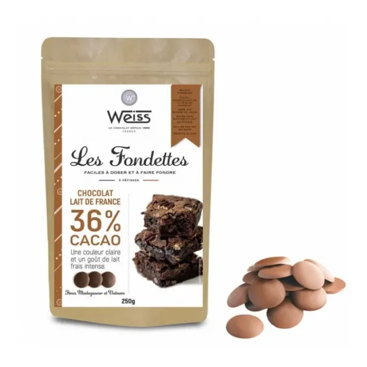 WEISS Chocolat au Lait 36% Fondettes 250g Online