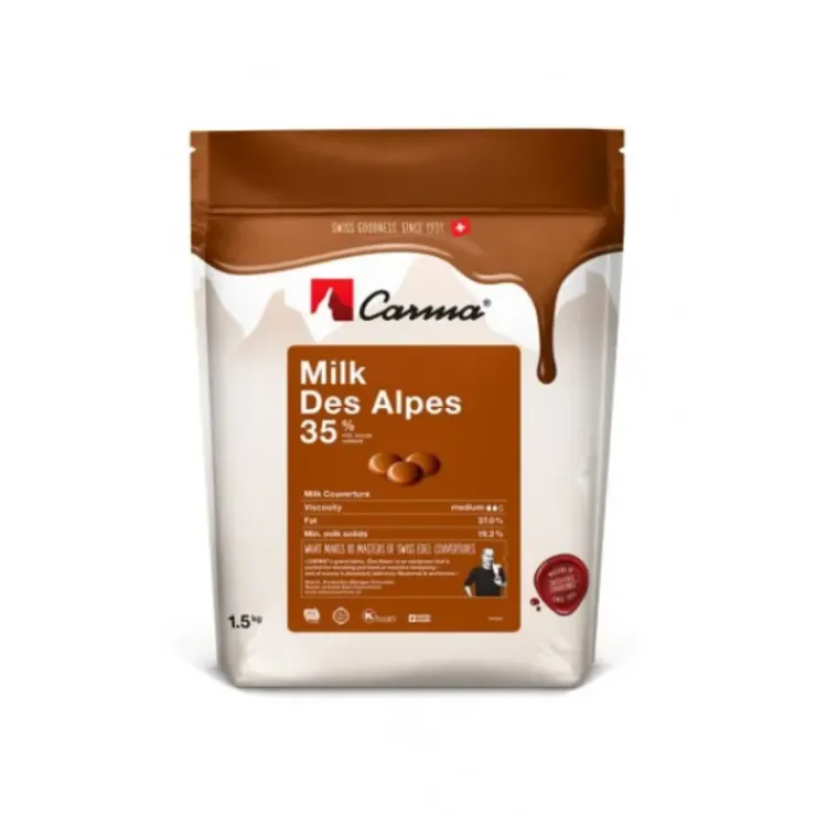CALLEBAUT Chocolat au Lait Milk des Alpes 35% 1.5 Kg Carma Outlet