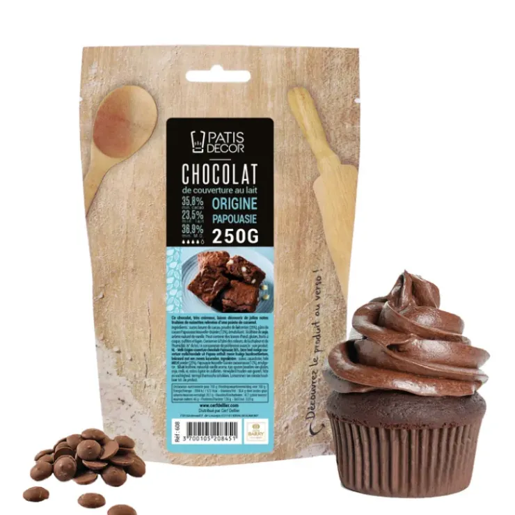 PATISDECOR Chocolat au Lait Origine Papouasie 250 g Patisdécor New