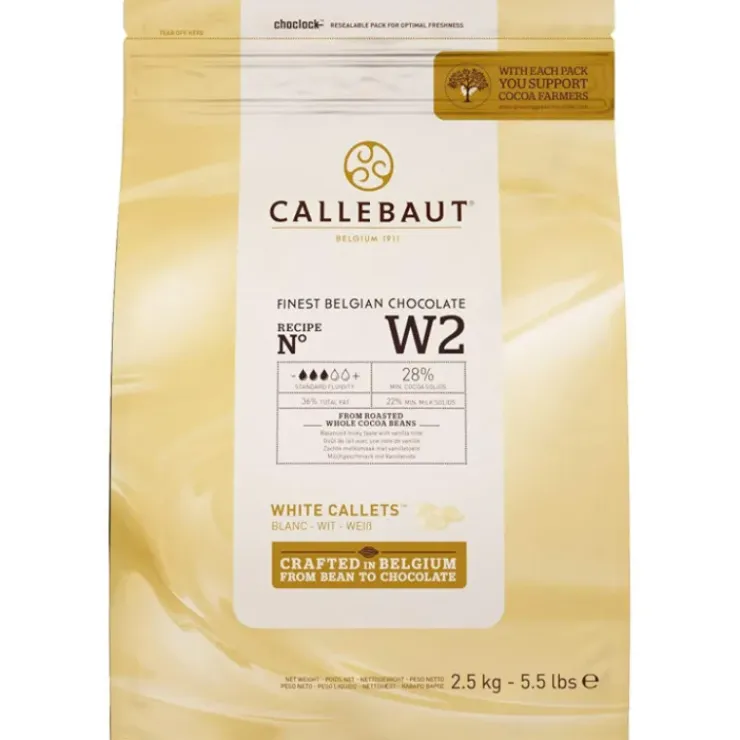 CALLEBAUT Chocolat Blanc W2 28% pistoles 2,5 kg Best