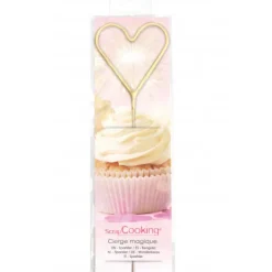 SCRAPCOOKING Cierge Magique Coeur Or 18 cm New