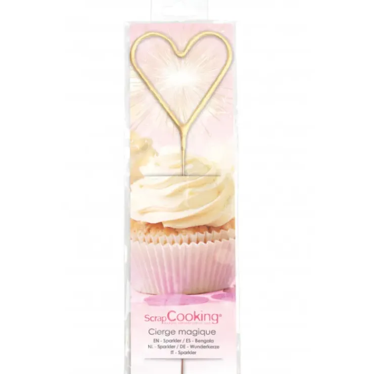 SCRAPCOOKING Cierge Magique Coeur Or 18 cm New
