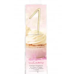 SCRAPCOOKING Cierge Magique Or 17,5 cm Chiffre 1 New