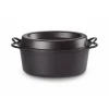 LE CREUSET Cocotte Doufeu Ovale en Fonte 32 cm Noir Mat Outlet