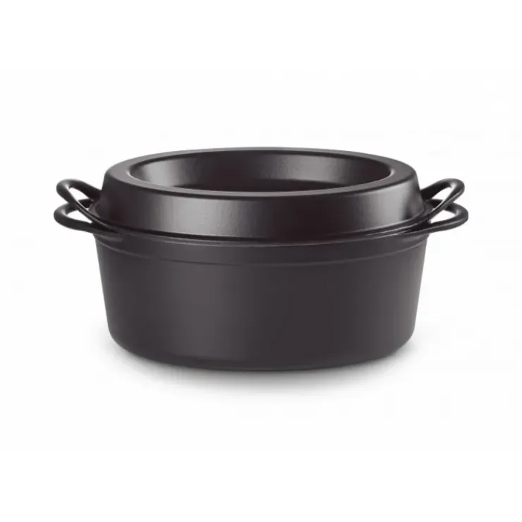 LE CREUSET Cocotte Doufeu Ovale en Fonte 32 cm Noir Mat Outlet