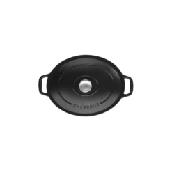 CHASSEUR Cocotte en Fonte Ovale 33 cm Noir Mat Discount