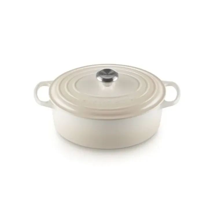 LE CREUSET Cocotte en fonte Ovale 31 cm Meringue Signature Clearance
