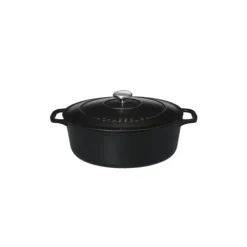 CHASSEUR Cocotte en Fonte Ovale 25 cm Noir Mat Discount