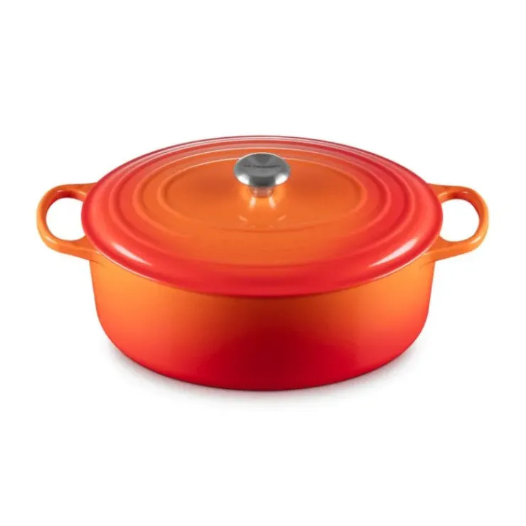 LE CREUSET Cocotte en fonte Ovale 35 cm Volcanique Signature Clearance