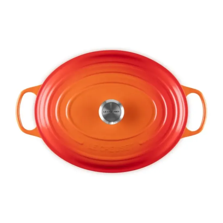 LE CREUSET Cocotte en fonte Ovale 35 cm Volcanique Signature Clearance