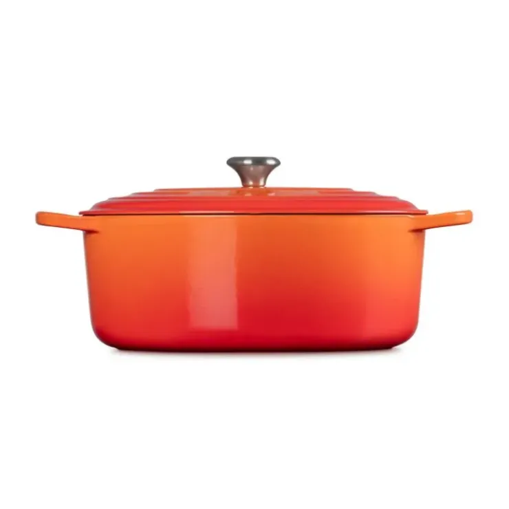 LE CREUSET Cocotte en fonte Ovale 35 cm Volcanique Signature Clearance