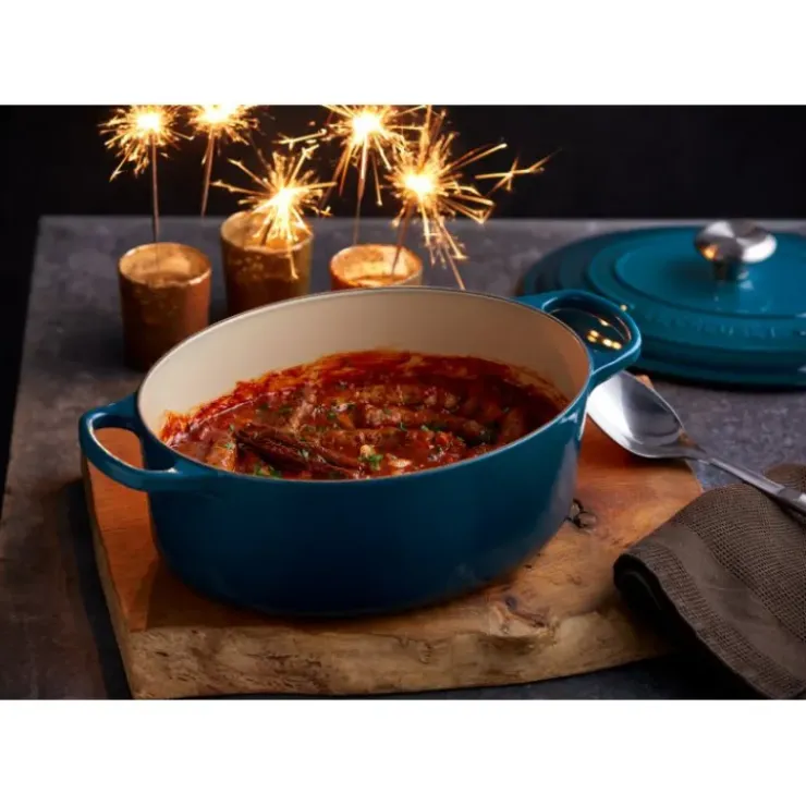 LE CREUSET Cocotte en fonte Ovale 31 cm Deep Teal Signature New