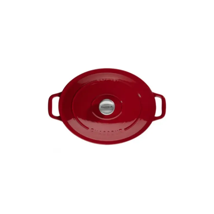 CHASSEUR Cocotte en Fonte Ovale 31 cm Rouge Outlet