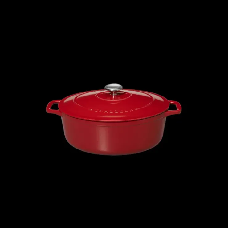 CHASSEUR Cocotte en Fonte Ovale 31 cm Rouge Outlet