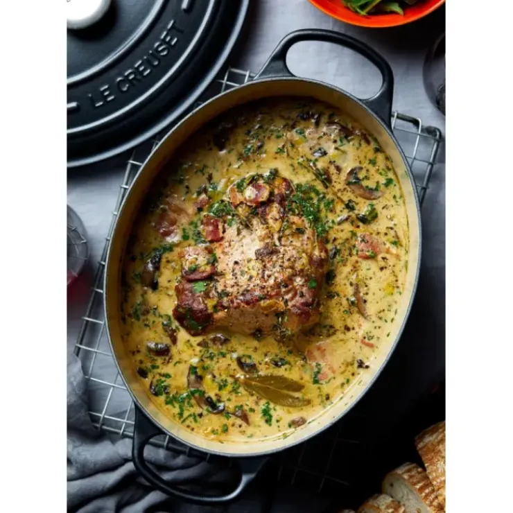 LE CREUSET Cocotte en fonte Ovale 35 cm Noir mat Signature Online