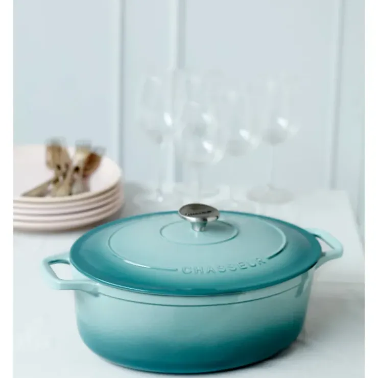 CHASSEUR Cocotte en Fonte Ovale 33 cm Quartz Outlet