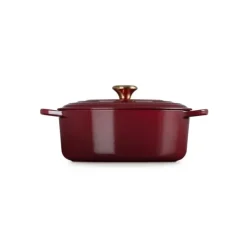 LE CREUSET Cocotte en Fonte Ovale 29 cm Garnet Bouton Doré Signature Clearance