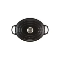 LE CREUSET Cocotte en fonte Ovale 33 cm Noir mat Signature