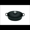 LE CREUSET Cocotte en Fonte Ovale Basse 27 cm Noir Mat Signature Discount