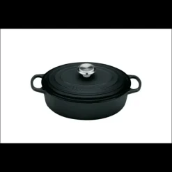 LE CREUSET Cocotte en Fonte Ovale Basse 27 cm Noir Mat Signature Discount