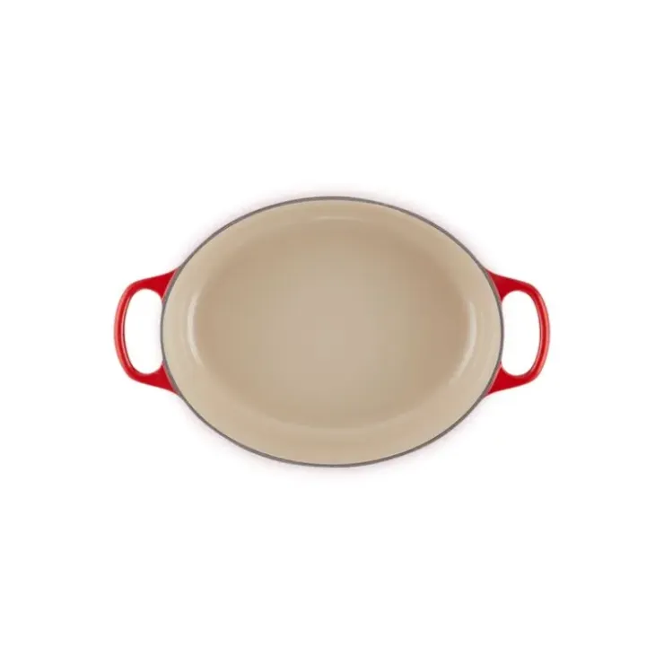 LE CREUSET Cocotte en Fonte Ovale Basse 27 cm Cerise Signature