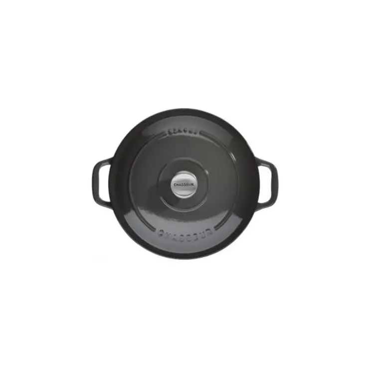 CHASSEUR Cocotte en Fonte Ronde 20 cm Caviar Clearance
