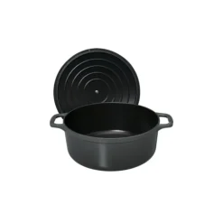 CHASSEUR Cocotte en Fonte Ronde 20 cm Caviar Clearance