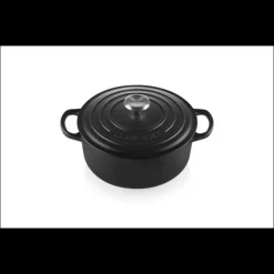 LE CREUSET Cocotte en fonte Ronde 20 cm Noir mat Signature Hot