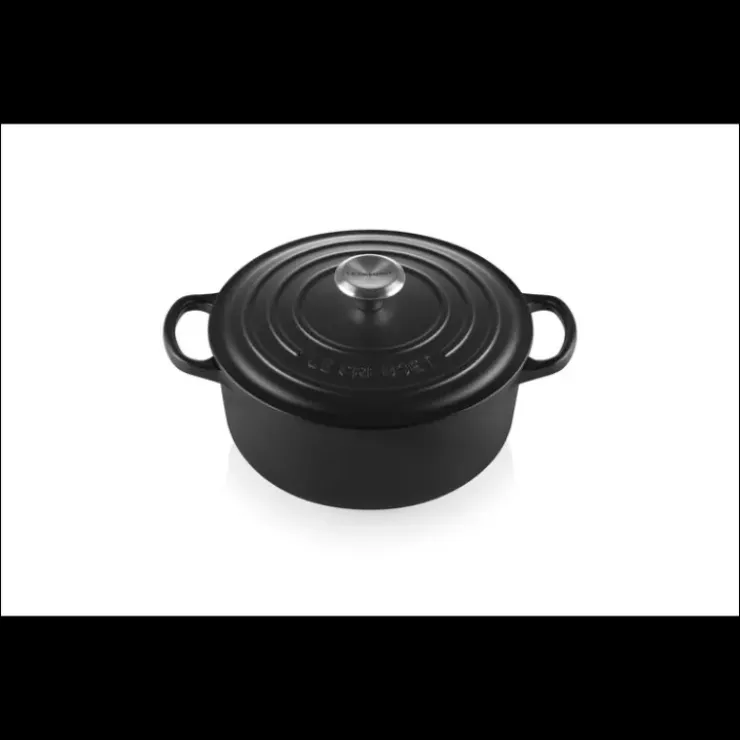 LE CREUSET Cocotte en fonte Ronde 20 cm Noir mat Signature Hot