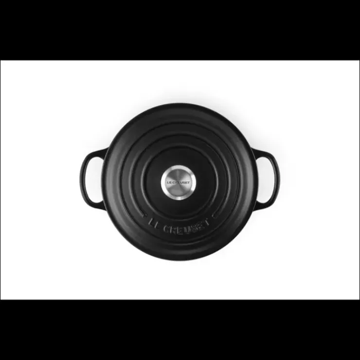 LE CREUSET Cocotte en fonte Ronde 20 cm Noir mat Signature Hot