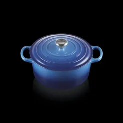LE CREUSET Cocotte en Fonte Ronde 22 cm Signature Azur Online