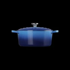 LE CREUSET Cocotte en Fonte Ronde 22 cm Signature Azur Online