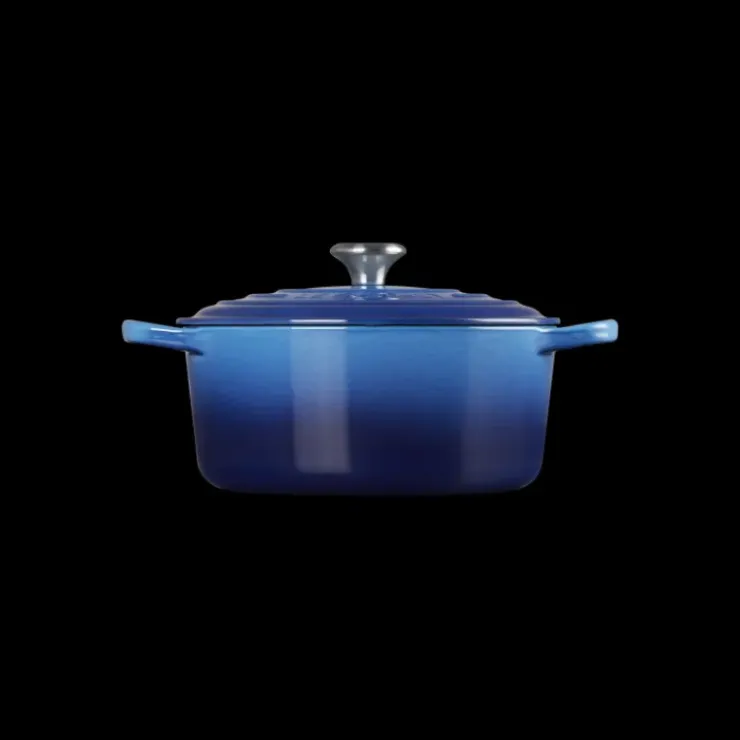 LE CREUSET Cocotte en Fonte Ronde 22 cm Signature Azur Online