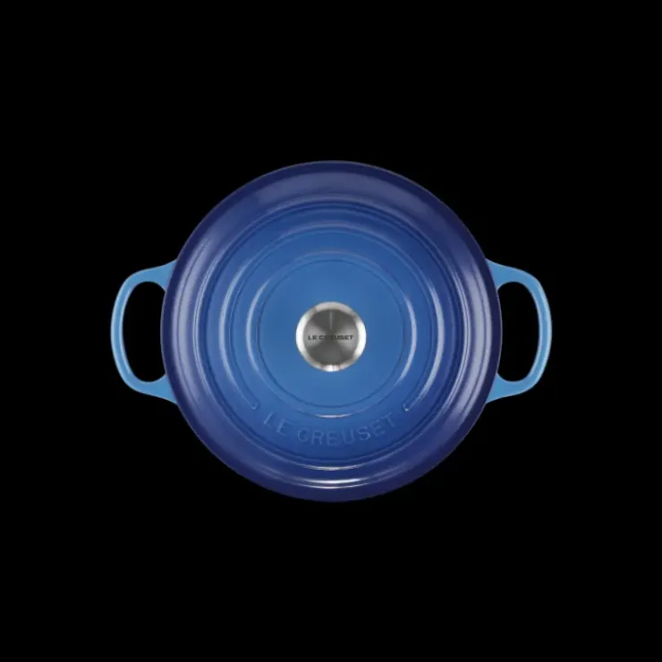 LE CREUSET Cocotte en Fonte Ronde 22 cm Signature Azur Online
