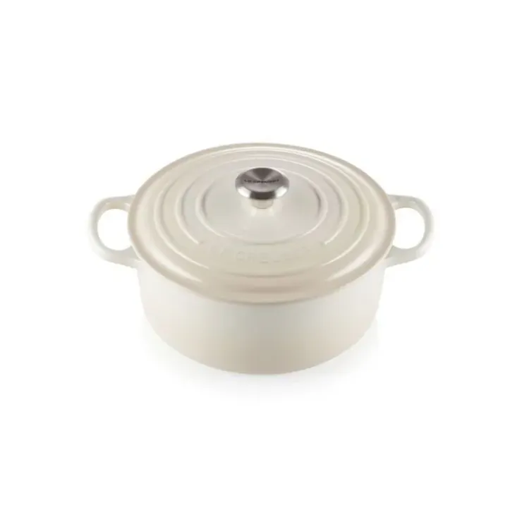 LE CREUSET Cocotte en fonte Ronde 22 cm Meringue Signature Clearance
