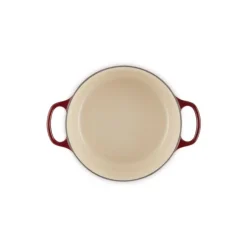 LE CREUSET Cocotte en Fonte Ronde 24 cm Garnet Bouton Doré Signature Best