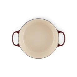 LE CREUSET Cocotte en Fonte Ronde 28 cm Garnet Bouton Doré Signature Sale