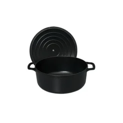 CHASSEUR Cocotte en Fonte Ronde 28 cm Noir Mat Hot