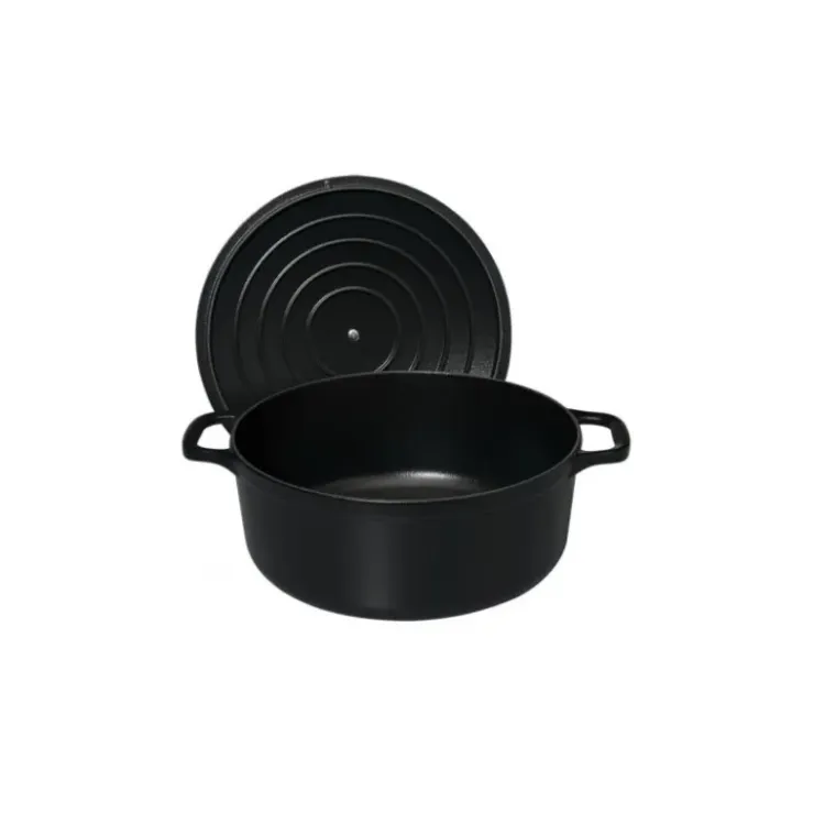 CHASSEUR Cocotte en Fonte Ronde 28 cm Noir Mat Hot
