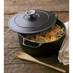 CHASSEUR Cocotte en Fonte Ronde 28 cm Noir Mat Hot