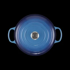 LE CREUSET Cocotte en Fonte Ronde 28 cm Signature Azur Sale