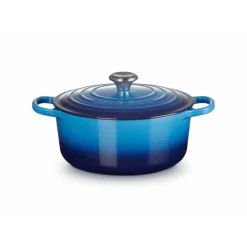LE CREUSET Cocotte en fonte Ronde 24 cm Azur Signature New